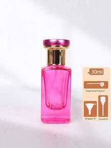 TSA 1件 30ml 凹面方形彩色玻璃香水噴霧瓶，雙色金銅色金屬蓋， 防漏可充填超細霧噴頭，附贈 3-in-1 填充工具，適用香水油，旅行必需品，居家裝飾，送給男士女士的禮物 - 彩色 - 查看 13
