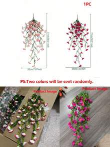 2pcs UV-Resistant Artificial Dawn Flower Decor, Available In Pink And Rose Red, Suitable For Indoor/Outdoor Home Decor, Door Wreath, Wedding Decor, Mother's Day, Spring/Summer Garden And Yard Decoration, Outdoor Artificial Plant Decor - Multicolor - View 11