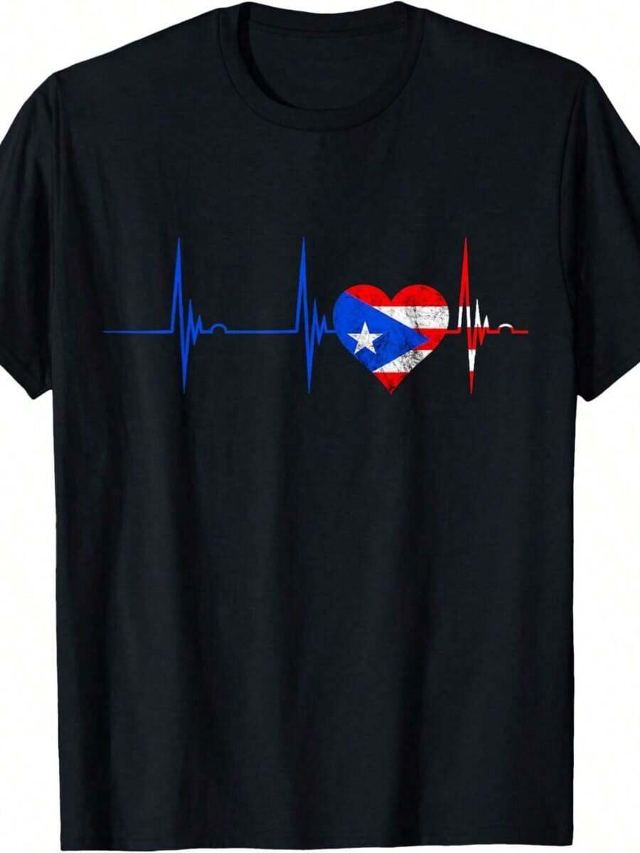 Puerto Rican Girl's T-Shirt With The Boricua Flag - Black 7 - View 1