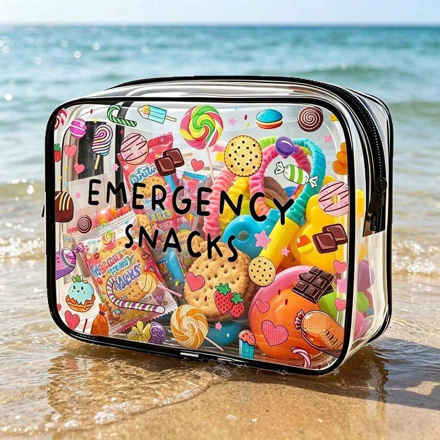 Unisex Transparent Travel Makeup Bag - Lightweight PVC Material, Zipper Closure, Can Store Cosmetics And Medicines, Suitable As Carry-On Luggage, Can Be Used For Airport, Gym Or Daily Use, Transparent Storage Pouch, Minimalist And Practical Design, Zipper Closure - Hot Pink - View 1