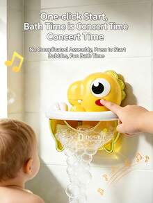 1pc Dinosaur Bubble Machine Bath Toy, Automatic Foaming With Music, Strong Suction Cup Wall-Mounted, Suitable For Toddlers 18 Months And Above Interactive Bathtub Toy - Multiple Options Available - View 6