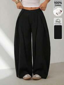 PETITE Pantalones holgados de estilo militar verde del ejército, vintage, casuales y hippies para mujer en verano - Negro - Ver 8