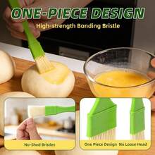 3件組烘焙刷套裝，1/1/2英吋刷毛烹飪油刷，耐熱，適用於油、燒烤、奶油醬、烘焙的廚房刷，附吊掛孔設計 綠色 - 彩色 - 查看 3