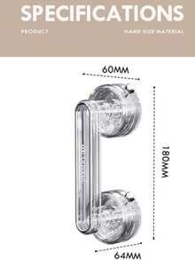 1 pièce Poignée de porte en verre à ventouse, sans perçage, porte de salle de bain coulissante, accoudoir solide, porte de fenêtre/armoire, poignée de réfrigérateur - Multicolore - Voir 2