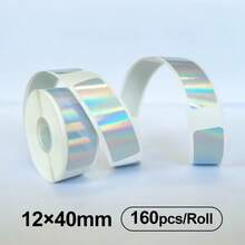 Băng nhãn nhiệt D30 màu tím hologram, kích thước 12x40mm, 320 nhãn (2 cuộn), tự dính, tương thích với máy in nhãn D30. - Xem 10