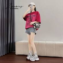 Striped Casual Sports Lace-Up Mesh Patchwork Gym Running Comfortable Couple Outfit - Grayish Red - View 11