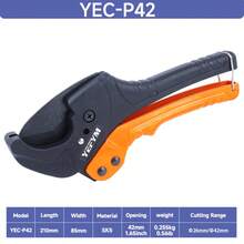 Cortador de tubo de PVC, corta hasta Φ42mm de PEX, PVC, PPR y mangueras de plástico, cortadores de tubos con cuchilla afilada de acero inoxidable SK5 YEC-P42 - YEC-P42 - Ver 9
