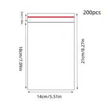 200 túi quà tặng OPP trong suốt, túi tự dính, túi đựng áo thun, quần áo, túi đựng thiệp và ảnh, túi chống bụi, túi trong suốt tái sử dụng. - Xem 9