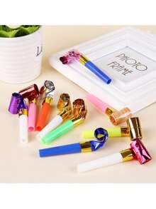 100pcs Colorful Tassel Party Whistles, Noise Makers Suitable For Parties, Birthdays, Graduations, Easter, Valentine's Day And Other Celebration Events - Multicolor - View 6