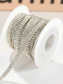 5m/Roll DIY Rhinestone Strip, Suitable For Car Crystal Diamond Decoration, Car Diamond Decoration, Self-Adhesive Diamond Crafts DIY Rhinestone Strip. - Two Rows Of Diamonds - View 10