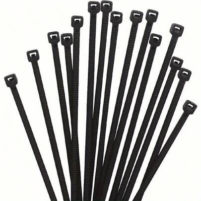 100 chiếc dây buộc cáp chịu lực cao 6 inch/12 inch, dây buộc bằng nhựa cao cấp với độ bền kéo 40 pound, tự khóa, dây buộc nylon màu đen dùng trong nhà và ngoài trời.