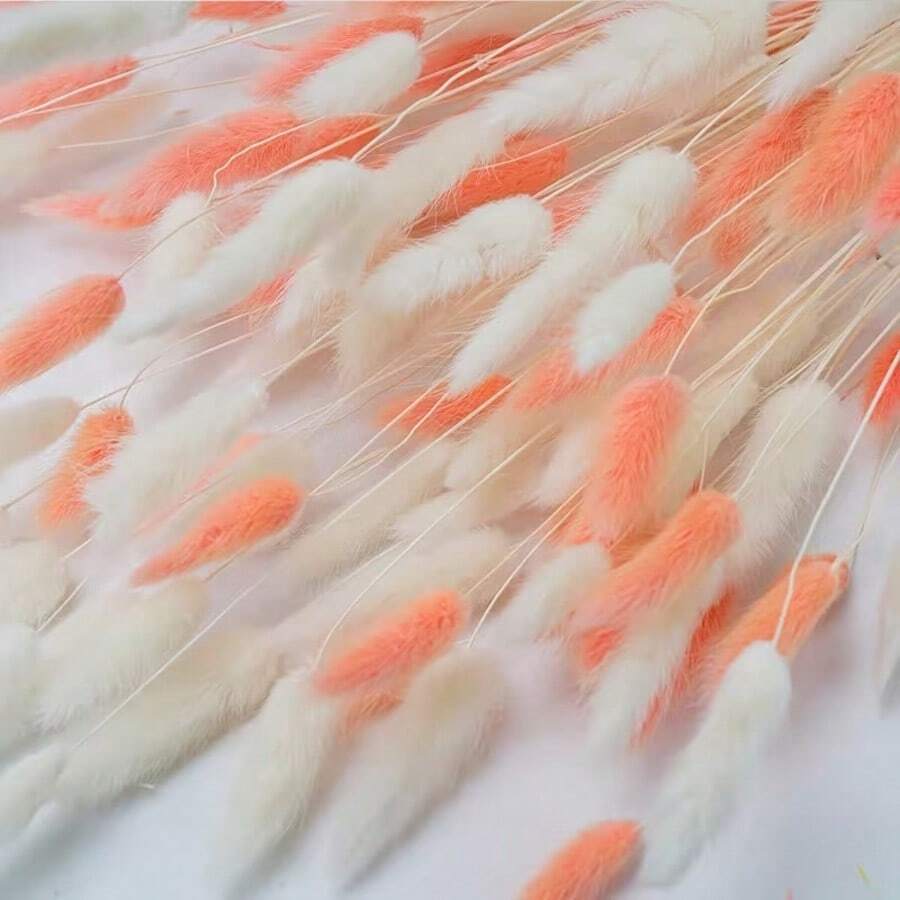 30-240pcs 44cm Artificial Rabbit Tail Grass, Home Decor Artificial Rabbit Tail Grass Stems, Suitable For Bohemian Style Floral Arrangements, DIY Crafts, Home Kitchen And Wedding Decor, Christmas Decor, Thanksgiving Decor, DIY Wreath Decor - Pink and White Rabbit Tail Grass - View 1