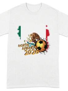 Camiseta de Fútbol de México 2026, Camiseta para Fanáticos del Fútbol de Norteamérica, Camiseta de Seguidor de Fútbol de México, Camiseta con Diseño Gráfico para Torneos - Negro - Ver 6