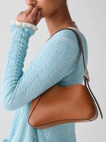 Kate Spade Bolsos pequeños tipo hobo de la serie KS 454 para mujer, bolso de hombro con correa ancha y gran capacidad. - Marrón - Ver 2