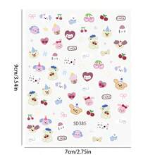 Cute Lens Protective Film Apple Phone Lens Sticker, Cute Cherry Bear Decal, DIY Decorative Sticker Base, Camera Protective Film, Cartoon 3D Embossed Sticker For Phone Case And Camera Gift Birthday - Multicolor - View 2