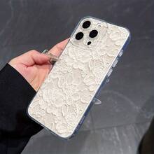 1 chiếc ốp lưng điện thoại TPU mờ chống rơi, họa tiết hoa ren trắng, phù hợp với 16, 15, 14, 13, 12, 11, 17 Pro Max - Nhiều màu - Xem 4