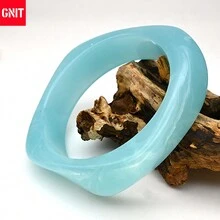 GNIT 3件/1件 透明樹脂手鍊，亮面多元素幾何設計，復古風格，度假時尚造型手鍊 - 藍閃藍藍 - 查看 6