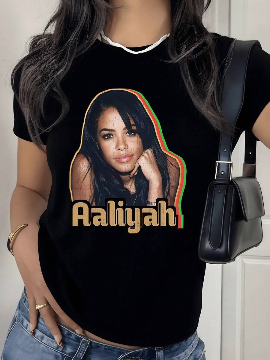 Female Artistic Figure Surrounded By Warm Colors Represents Inner Strength And  Beauty, Inspiring Confidence And Positive Energy. A Modern, Casual Women's T-Shirt For Stylish And Comfortable Everyday Wear. - 黑色 - 查看 1