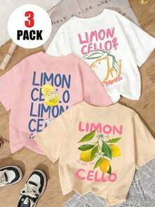 Single Garment Set, Not A 3-Piece Set. 1 Piece/Set Of Short-Sleeved T-Shirts Suitable For Streetwear. Oversized Round Neck Top For Daily Outings, Camping, Concerts, Hip-Hop, Rock, And Rap Events. Women's Short-Sleeved T-Shirts With Round Neck, Casual And Colorful Style, With Letter And Lemon Print "LIMON CELLO", Stylish And Suitable For Daily Wear, Vacation And Summer - 黑色 - 查看 8