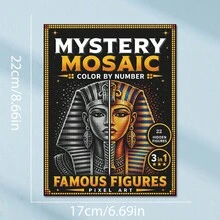 1pc Mystery Mosaic Coloring Book, Pixel Art Drawing Book, Black Background, Digital Painting, Dot-To-Dot Style Puzzles, Adult Leisure Entertainment, Stress Relief (Pens Not Included) - Single Piece - View 2