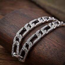 1 pieza Nuevo brazalete artesanal con patrón arabesco para hombres, elegante y versátil de estilo vintage retro - E372 - Ver 5