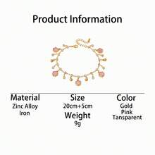 1 chiếc vòng chân thiết kế độc đáo sang trọng, thích hợp cho kỳ nghỉ hè ở bãi biển, đa năng, may mắn, ngọt ngào, rạng rỡ, màu hồng nhạt, mặt dây chuyền hình cỏ ba lá nhỏ nhắn có tua rua dành cho nữ. - Hồng - Xem 5