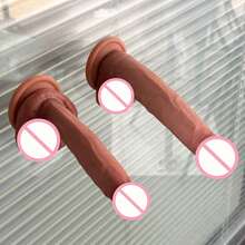 Realistic Dildo Lifelike Thick Silicone Butt Plug Sextoy With Suction Cup Real Penis Hands-Free Play Beginners Adult Sex Toys For Men Women Couples - L - 查看 4