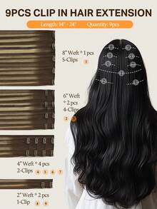 DOORES 9PCS Clip In Hair Extensions Straight Real Human Hair Natural Virgin Human Hair Extensions Double Weft Clip Ins Invisible & Soft Mini Hair Pieces For Thinning Hairs For Women - S4/26/4 - View 5