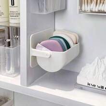2pcs Set - Air Cushion Puff Storage Box, Sticky Makeup Sponge Holder, Powder Puff Box, Breathable Wall-Mounted Drying Rack - Multicolor - View 7