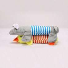 1pc Durable Plush Dog Chew Toy With Squeaker, Long Body Stuffed Animal  For Small To Large Dogs, Bite-Resistant Interactive Pet Toy For Light & Moderate Chewers - Yellow - View 6
