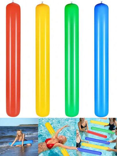 Gậy phao nước bơm hơi nhiều màu sắc - Gậy nổi bằng nhựa PVC dày - Đồ chơi tương tác cho tiệc bể bơi - Đồ chơi bơi lội đa năng dành cho người lớn - Thích hợp cho bãi biển/hồ/bể bơi sân sau - Cần thiết cho mùa hè/tiệc sinh nhật