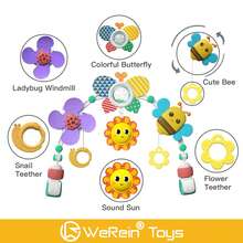 Werein Newborn Sensory Crib Mobile - Bee & Ladybug Garden Spiral Hanging Toy, Early Education Rattle For 0-12 Months Baby, Colorful Visual Stimulation Toy For Nursery & Stroller - Multicolor - View 3