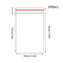 200 túi quà tặng OPP trong suốt, túi tự dính, túi đựng áo thun, quần áo, túi đựng thiệp và ảnh, túi chống bụi, túi trong suốt tái sử dụng. - Xem 10