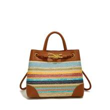 BV Bottega Small Andiamo Bolso de mujer tejido a mano de cuero genuinoBolsodebolso de manotipocuboconpatróntejidoparamujer,bolsodemarca,elegantebolsodemanoparaseñorabolsaderegaloexquisita,bolsodebolso de manodelujoparamujer,bolsocruzadodemodaparamujer,adecuadoparachicas,estudiantesnivel universitariodamasdeoficina,madresdemedianaedadparausodiario,comprasoficina,clase,reuniones,citas,actividadesalairelibretambiénunregaloidealparaBolso bandolera nuevo para mujer, bolso de paja tejido, bolso de hombro de gran capacidad de moda coreana, bolso de playa de alta gama. - Tejido de paja blanca - Ver 8