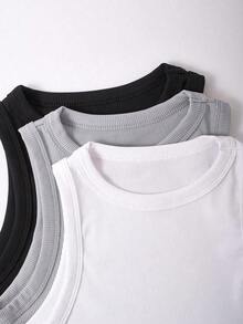 Camisetas de tirantes de mujer de unicolor y cuello redondo - Multicolor 2 - Ver 5