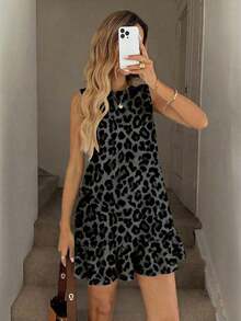 Vestido mini estampado para mujer, adecuado para primavera y verano - Multicolor - Ver 3