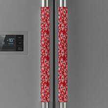 Cute Floral Print Door Handle Covers, Dust-Proof Design, Soft Fabric, Suitable For Refrigerator Handles, Oven And Other Kitchen Appliances. They Are Excellent Kitchen Decor, Fun Home Decor, And Essential Furniture Decor. - Multicolor - View 3