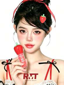 Romantic Beauty RMT 草莓唇彩，高光泽珠光唇彩，微珠光，高光泽，保湿唇彩，节日限量版，情人节礼物，送给妈妈、姐妹、女朋友的礼物 - 草莓 - 查看 5