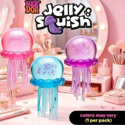 NeeDoh Shiny Jellyfish Squishies - Super Squeeze Sensory Putty, Stress Relief Toy Suitable For Children And Adults, Ideal Easter And Birthday Gift