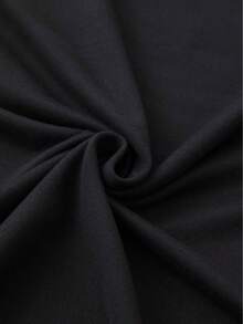 Pure Cotton Women's T-Shirt, Birthday T-Shirt For Mom, Casual Short Sleeve Round Neck Top, Women's Clothing For Spring And Summer, Basic And Fashionable T-Shirt Suitable For All Seasons, Solid Color, Comfortable Fit, Elegant, Casual, Urban Style, 220G, Women's Tops For Outdoor Activities. - 黑色 - 查看 3