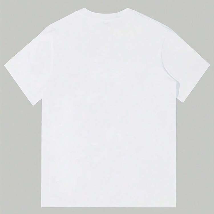 Women's Short-Sleeved T-Shirt With Round Neck, Striped And Fish Print, Casual, For Summer - trắng - Xem 2