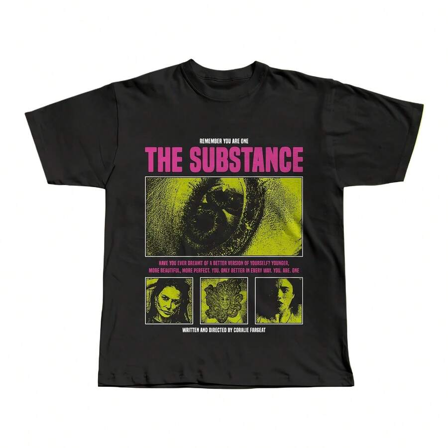 Camiseta de la película The Substance para hombre y mujer, camiseta gráfica de algodón de manga corta con estampado de terror y ciencia ficción - forma - Ver 1