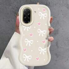 Macaron Style Heart-Shaped Bow Phone Case, Suitable For Galaxy/Honor/HW/ - Black - View 7
