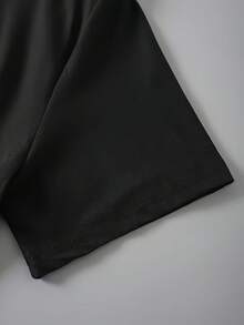 Estampado de lazo, ajuste cómodo, adecuado para todas las estaciones, una camiseta casual para mujer ideal para el uso diario - Camiseta unisex de algodón suelto de manga corta y cuello redondo estilo vintage urbano, blusas para mujer. blusas.blusas casuales para dama. - Negro - Ver 5