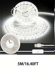 1 Gulungan 3,28 kaki, 2 Gulungan 32,8 kaki, Lampu Strip LED Putih/Putih Hangat 5V dengan Tombol Saklar, Lampu Strip LED USB 2835 LED, Lampu Strip Fleksibel USB Cocok untuk Dekorasi Rumah, Dapat Digunakan untuk Lampu Latar TV, Kamar Tidur, Lemari Pakaian, Dapur, Kabinet, Pencahayaan DIY, Lampu Latar TV, Pencahayaan Dekorasi Kamar Tidur dan Dapur, Lampu Dekorasi Cermin - Putih - View 24
