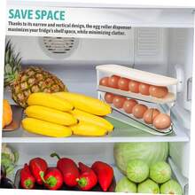 2pcs/1pc White 2-Layer Refrigerator Egg Double-Layer Storage Box, Egg Tray For Fridge, Kitchen Refrigerator Organizer Rack, Egg Holder, Essential Kitchen Organizing Tool, Preserves Freshness & Saves Space,Refrigerator Organizer,Space-Saving Solution - Multicolor - View 10
