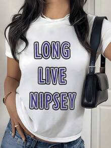 Mensaje inspirador en letras moradas que expresa fuerza esperanza y homenaje a la perseverancia en la vida camiseta de mujer casual moderna cómoda para uso diario - Blanco - Ver 8
