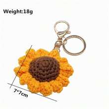 1pc Knitted Sunflower Keychain - Yellow - View 3
