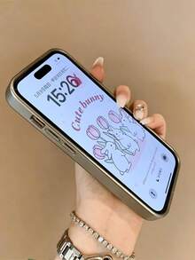 Cute Rabbit & Flower Pattern 17 Case, Compatible With IPhone 17 Pro Max, Faux Leather Texture Protective Cover Compatible With Iphone 16 Pro, Cartoon Design Compatible With Iphone 15/14 Full Body Smartphone Case - Pink - View 5