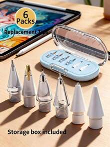 3/4/6支装替换笔尖，兼容Apple Pencil Pro/第二代/第一代/USB-C接口，针状笔尖，带笔盒，精准操控，塑料/金属材质，适用于Apple Pencil Pro套装 - 彩色 - 查看 21